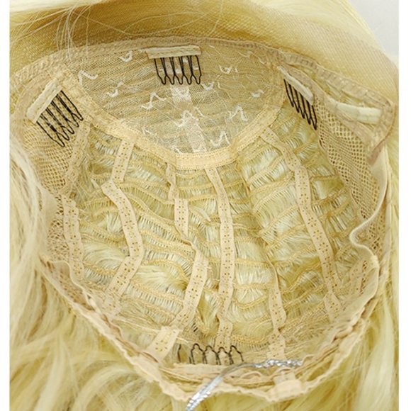 Lace front long wavy blonde heat resistant wig main image 4